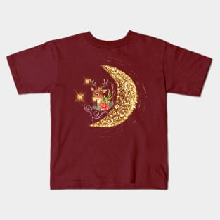 Winter Solstice Stag &Fantasy Moon Women's Kids T-Shirt